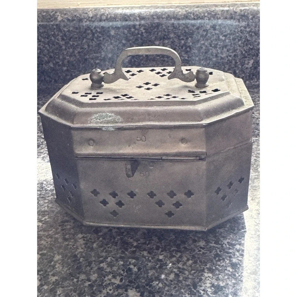 Vintage Brass Cricket Box Trinket Box‎ Incense Potpourri Metal Lock Box